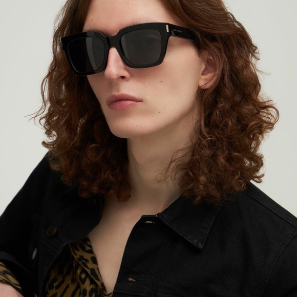 $495 Unisex Saint Laurent Bold 1 Amber Tortoise Square Sunglasses 54-20-140 - Picture 3 of 16